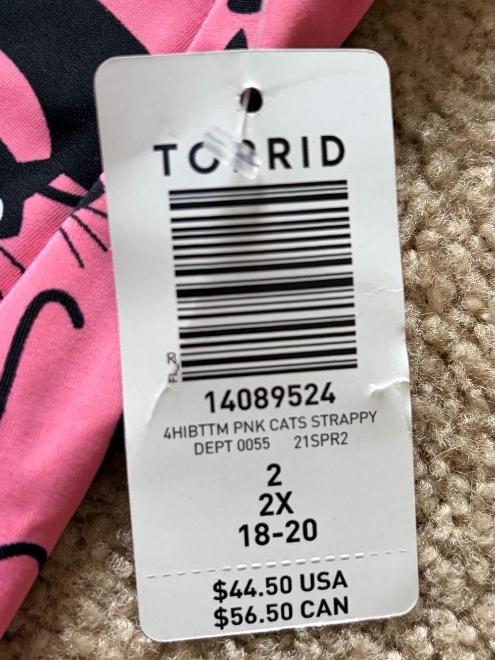 Torrid pink cats 2 pcs swimsuit size 2 - Picture 4 of 11